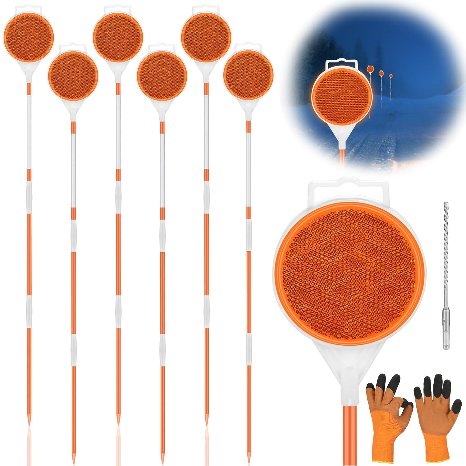 Amazon.com : 6 Pack Reflective Driveway Markers 52 Inch Orange